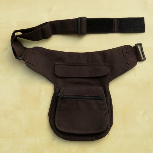 Ceinture pochette - modèle scratch marron