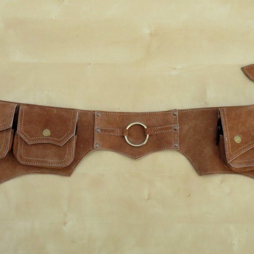 Ceinture poche ring en daim