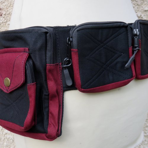 Ceinture poche jax noir bordeaux