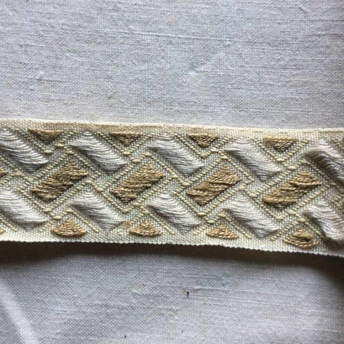 Galon brodé 4cm, passementerie vintage 