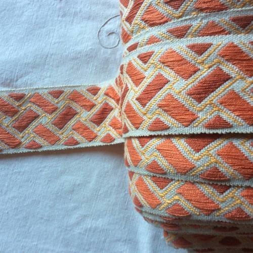 Galon brodé 5,5cm, passementerie vintage 
