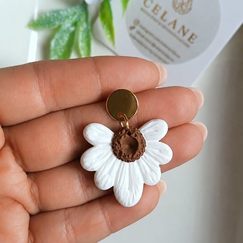 Boucles d'oreilles pendantes blanca lumière faites main