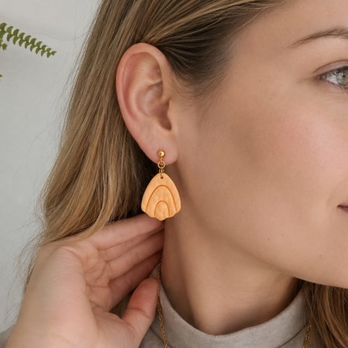 Boucles d'oreilles pendantes ica solaire - fait main