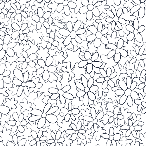 Coloriage - joyeux jardin