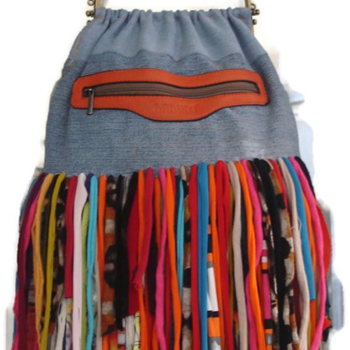 Sac  jean recyclé /upcycling /sac à main /sac coloré