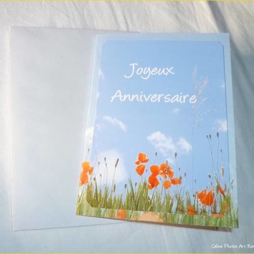 Carte Double D Anniversaire Balade Coquelicot Un Grand Marche