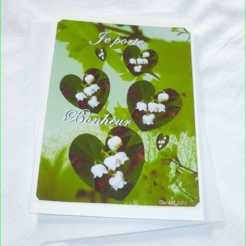 Carte Double 1er Mai Muguet Porte Bonheur 10x15cm Un Grand Marche