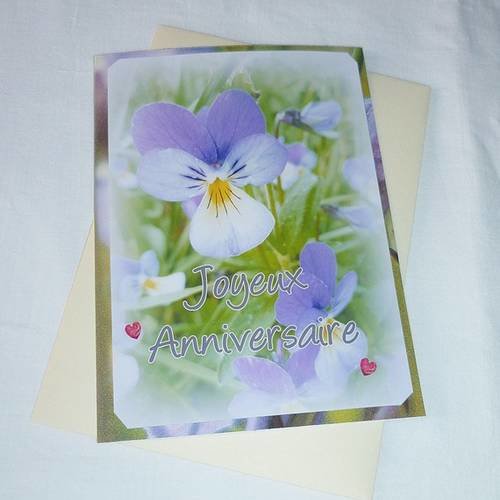 Carte Double Joyeux Anniversaire Realisee A Partir De Photos D Animaux Et De Fleurs De Celine Photos Un Grand Marche