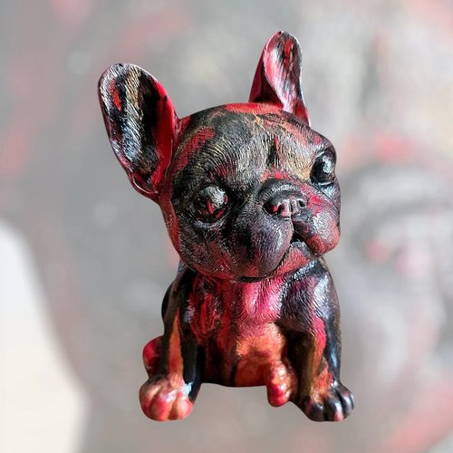 Bouledogue francais en ceramique