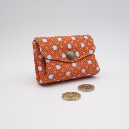 Porte monnaie en tissu petit pan orange