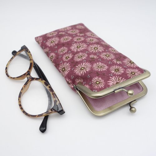 Étui à lunettes matelassé avec fermoir en métal rétro, pochette souple pour lunettes de soleil ou de lecture