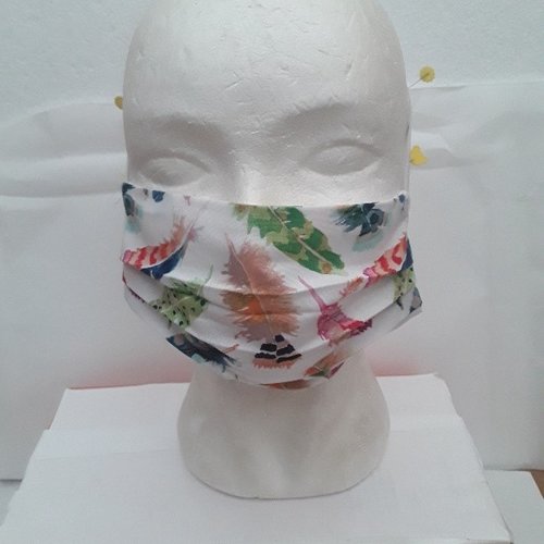 Masque protection, capteur de reves , coton blanc , colorés, 3 plis, lavable 40 degrés, réutilisable, prix pour 1 masque