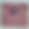 Trousse de toilette coton ,vieux rose, patte dentelle dégradée de mauves , 22l/17h cm