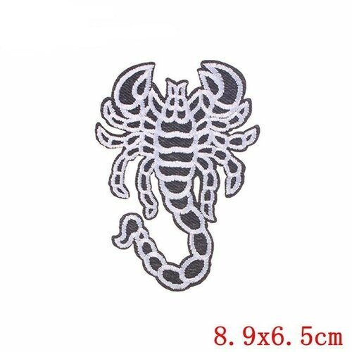 Écusson , patch , coton , scorpion , 9 /6.5 cm , broder , thermocollant