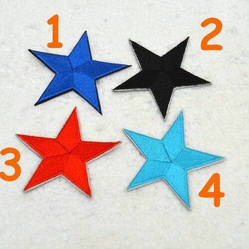 Étoiles 5 pointes colorées patch écusson broder thermocollant  lot 2 étoiles au choix 55 mm