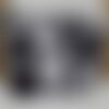 Trousse, pochette, chats noirs, blancs , gris, doublée, tirette , breloque boule de poil, 25/15/5cm