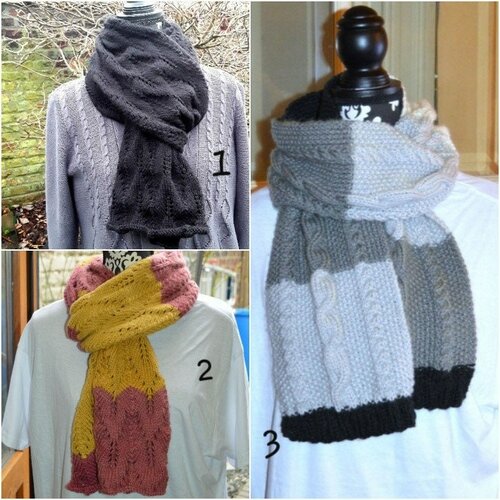 Écharpe , tour de cou , mixte , acrylique , ocre brun 20 % laine   , noir gris blanc  20 pourcent   laine , tricot , laine