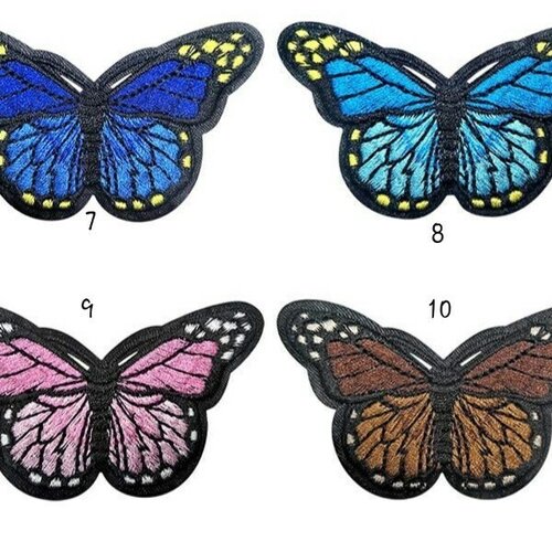 Patch , écusson , broder , thermocollant , papillons , butterfly , 7.5 / 5 cm