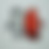 Patch thermocollant ange démon , coton , blanc rouge , broder , 11/9 cm