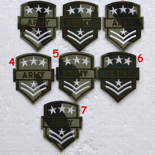 Écusson patch army  grade  coton  , camouflage , broder , thermocollant ,7.5/6 cm
