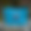 Pochette , trousse  , en coton enduit , enduction extérieure en pvc résistant , bleu turquoise, paris , tour eiffel,  , 37 /19/5cm, tirette