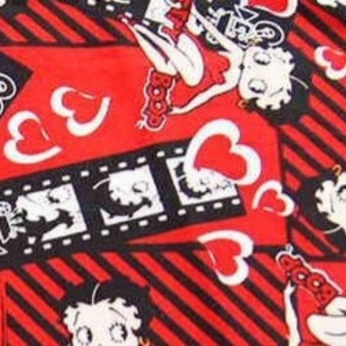 Tissu coton betty boop cinéma , 110 cm / 50 cm