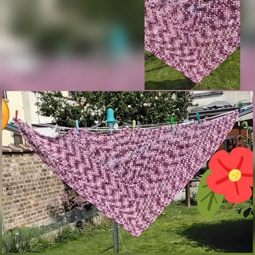 Châle , chèche , cache épaules , dégradé de rose bordeaux , coton , 170 /80 cm