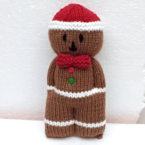 Speculoos , tricot mains , acrylique , rembourré , 21 cm / 9cm