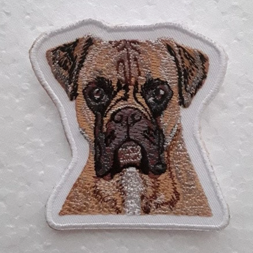 Patch thermocollant , broder , chien , boxer , 7.5 cm  / 6.5 cm