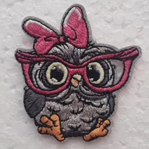 Patch , hibou , hibou , chouette , thermocollant , broder ,  6. / 4.5 cm , coton