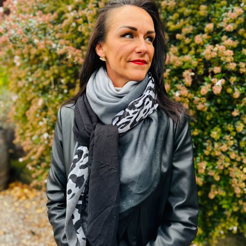 Foulard 4 pans leogris