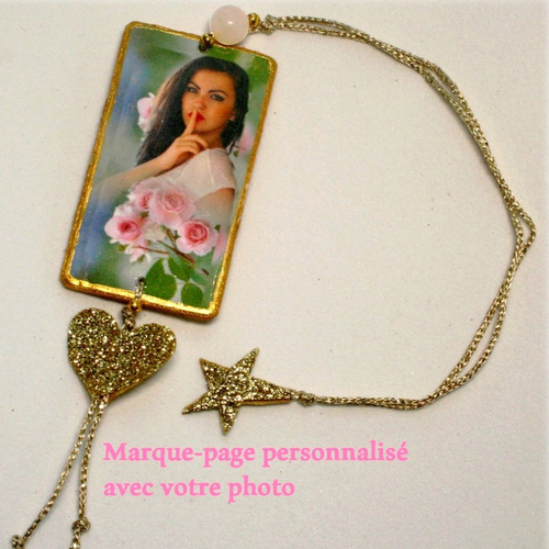 Marque-page "roses" personnalisé avec votre photo / cadeau photo personnalisé * bijoux saint valentin