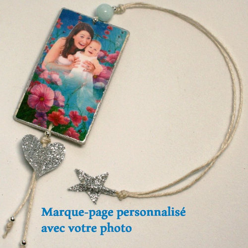 Marque-page "fleurs des champs" personnalisé avec votre photo / cadeau photo personnalisé