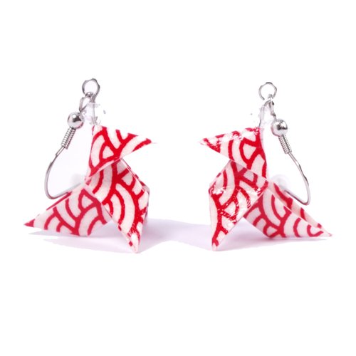 Boucles d'oreilles cocottes vagues rouges