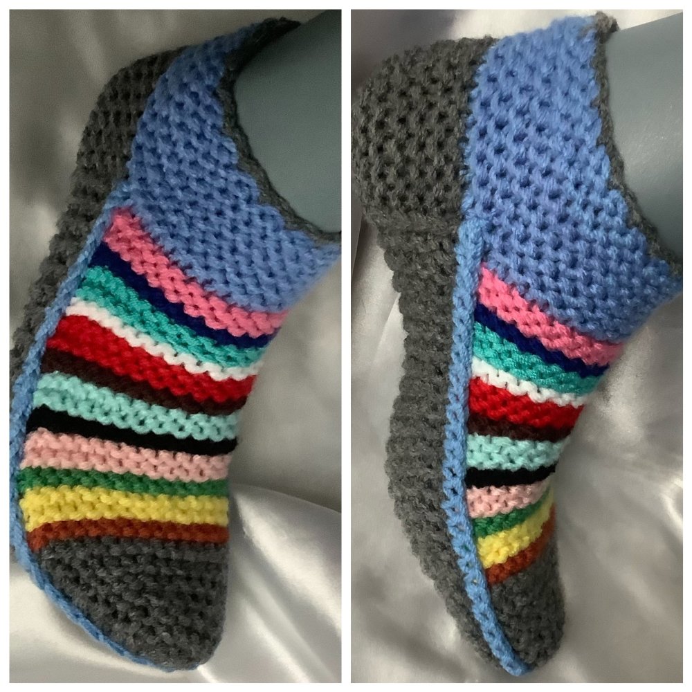 Sur commande chaussons- gros chaussettes ma fantasia multicolores