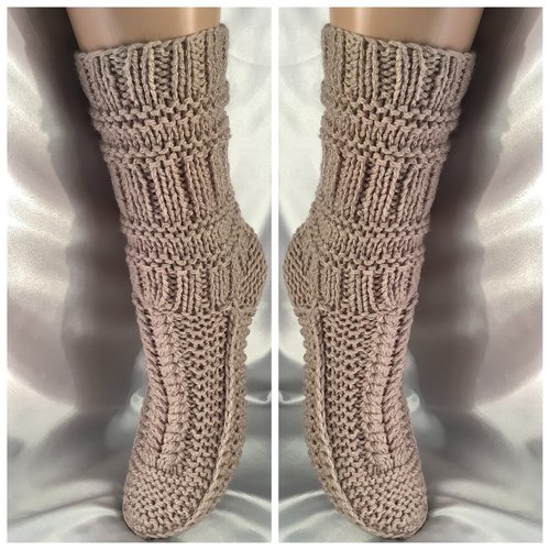 Chic  chaussettes en tricot,fil laine chèvres / acrylique pour femme