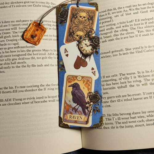 Marque page corbeau carte