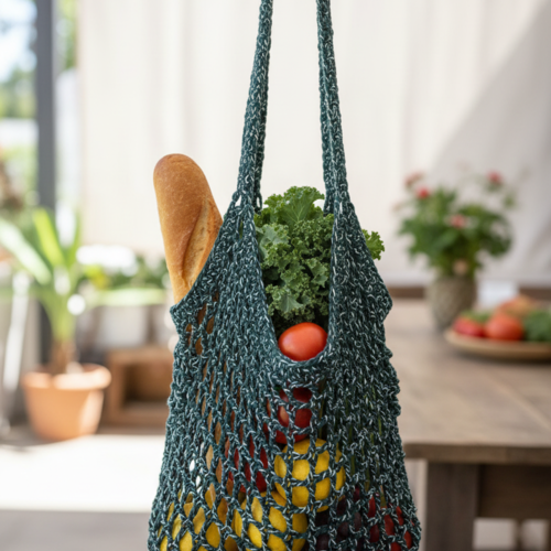 Sac a provision en filet crochet