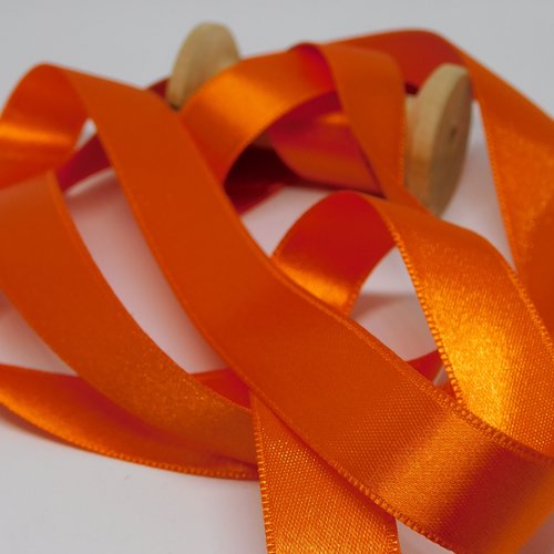 Ruban satin orange - largeur 16 mm -