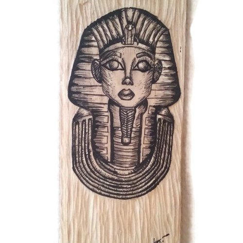 Tableau bois sculpté "pharaon"