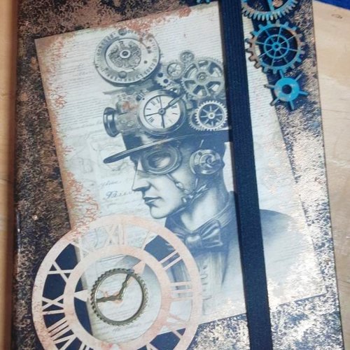 Carnet à ligne "gentleman steampunk" a5