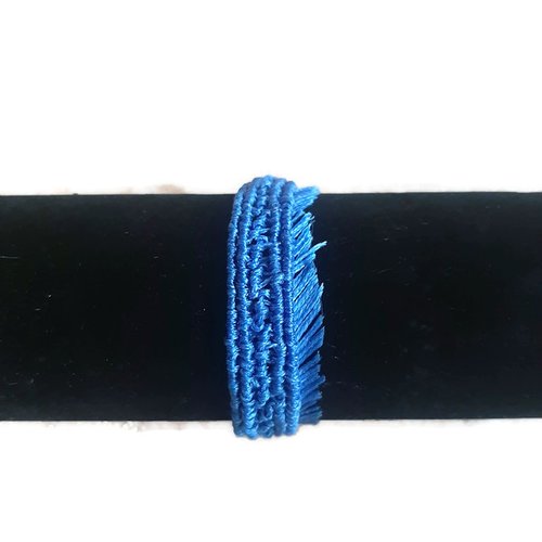 Bracelet macramé, bleu "bohème"