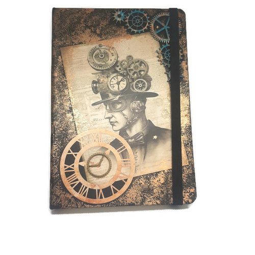 Carnet à ligne "gentleman steampunk" a5