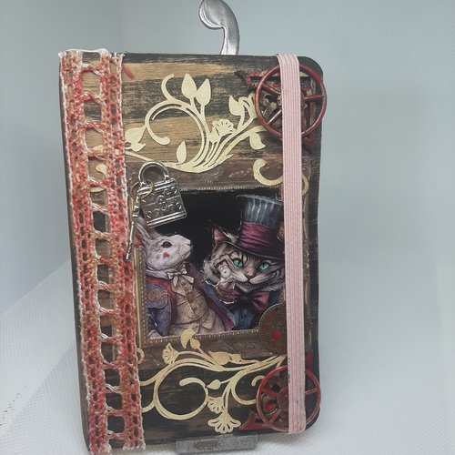 Carnet steampunk féérique "le chat du temps"