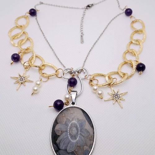 Collier médaillon "céleste"