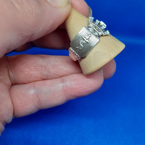 Bague, "couronne d'argent", manche de cuillère