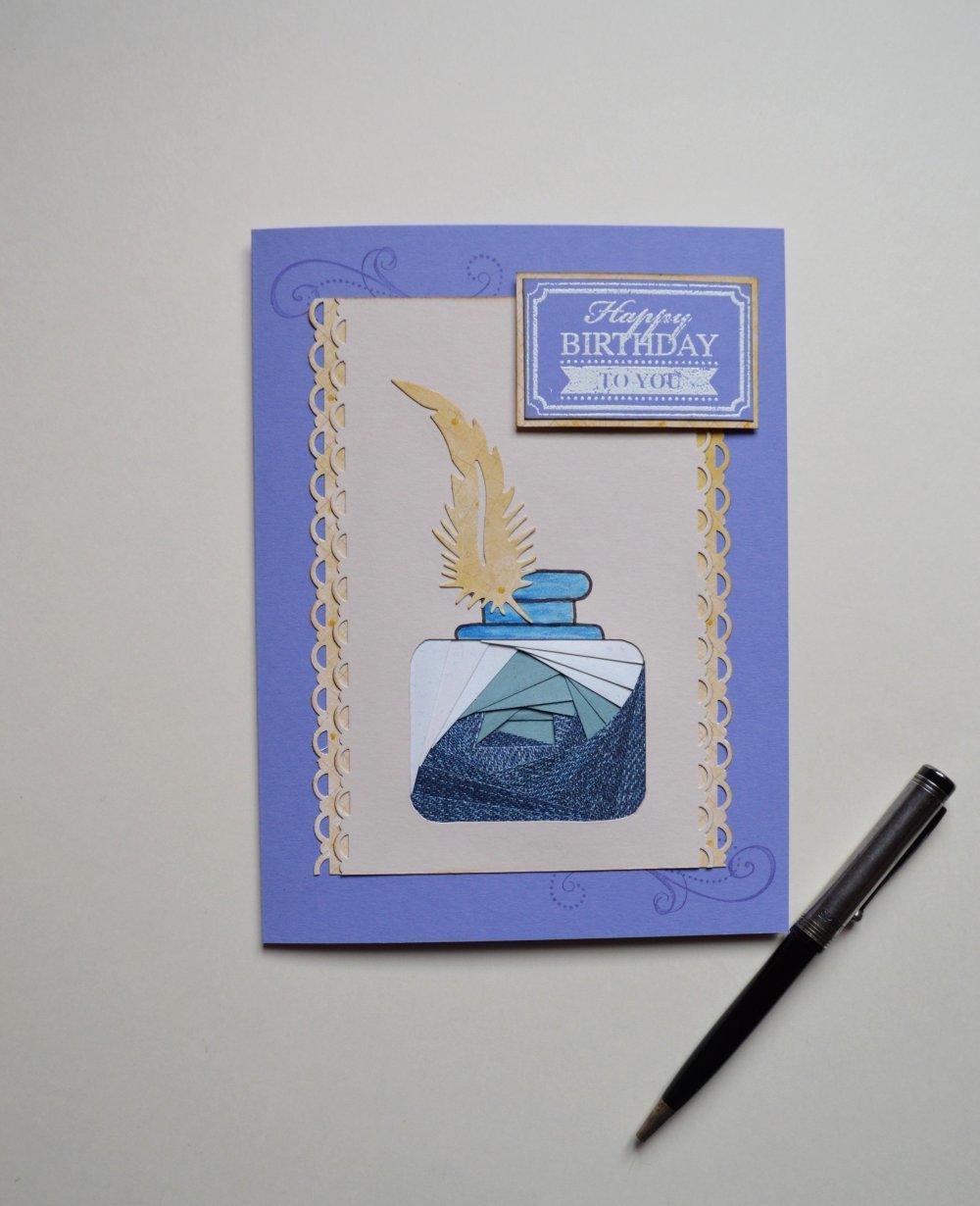 Grande Carte D Anniversaire Encrier Et Plume Un Grand Marche