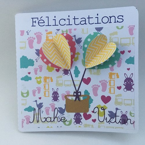Bear avec ballons carte Félicitations bien fait