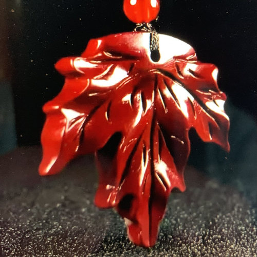 Pendentif en pierre naturelle cinabre