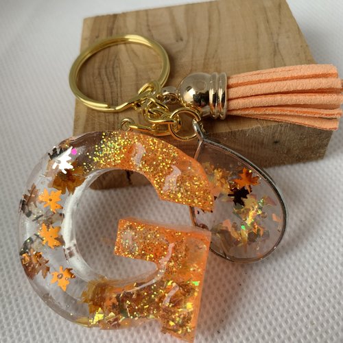Bijoux de sac, porte clé alphabet  lettre g  en resine